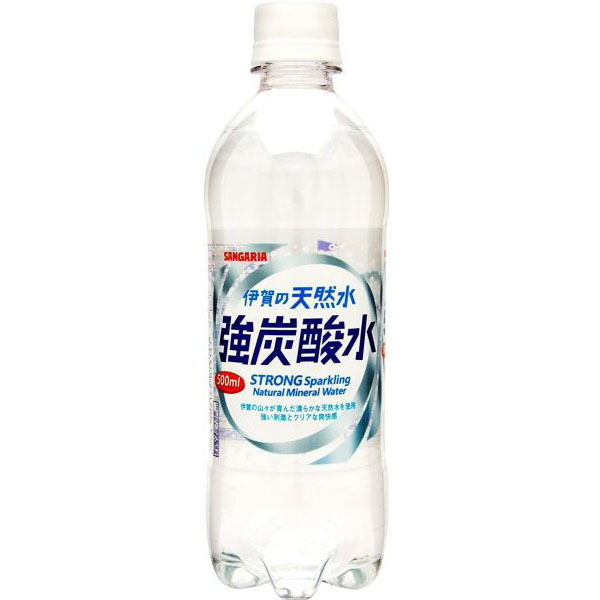 サンガリア 伊賀の天然水 強炭酸水 ペット500ml1箱24本