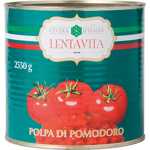 LENTAVITA トマト缶 ダイスカット 2550g (2.55kg) JFDA ジェフダ