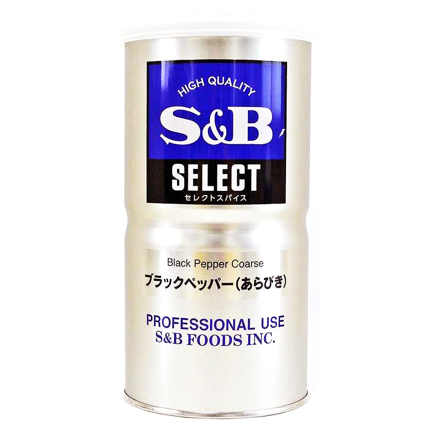 S&B エスビー ブラックペッパー あらびき L缶 370g