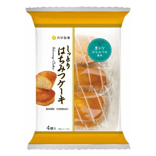 丸中製菓 しっとりはちみつケーキ 4個入 1箱6袋