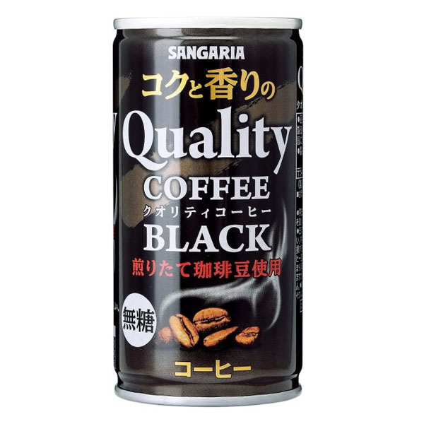 サンガリア コクと香りのクオリティコーヒー ブラック 185g 1箱30本