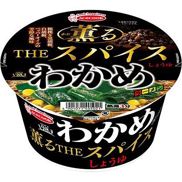 エースコック わかめラーメン 薫るTHEスパイスしょうゆ 1箱12食