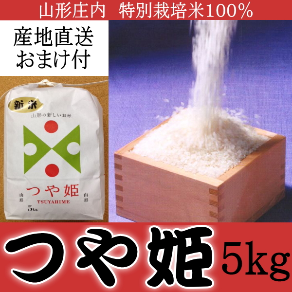 山形庄内米 特別栽培米 つや姫 100% 5kg 産地直送 おまけ付